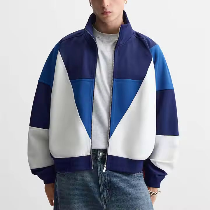 Blouson Aviateur Blue Homme – Style Baseball Décontracté