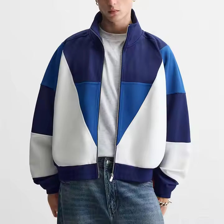 Blouson Aviateur Blue Homme – Style Baseball Décontracté