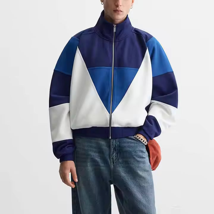 Blouson Aviateur Blue Homme – Style Baseball Décontracté