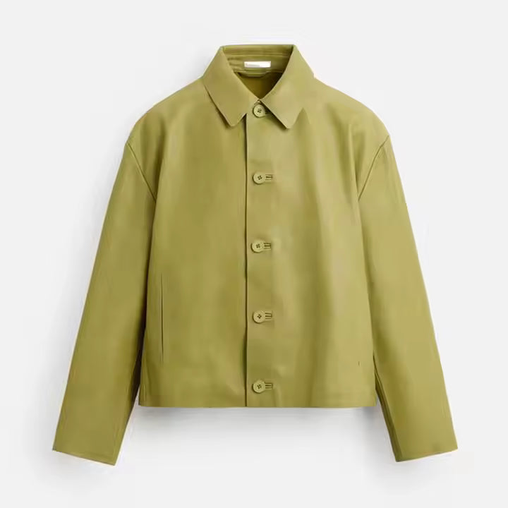 Veste Carrée en Cuir pour Homme – Style Minimaliste & Structuré