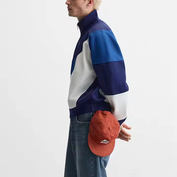 Blouson Aviateur Blue Homme – Style Baseball Décontracté