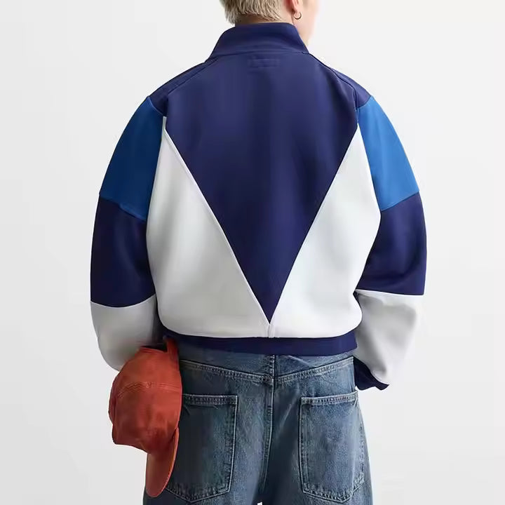 Blouson Aviateur Blue Homme – Style Baseball Décontracté