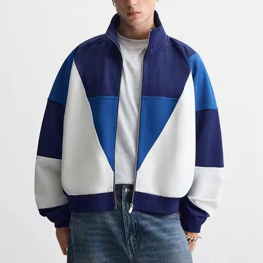 Blouson Aviateur Blue Homme – Style Baseball Décontracté
