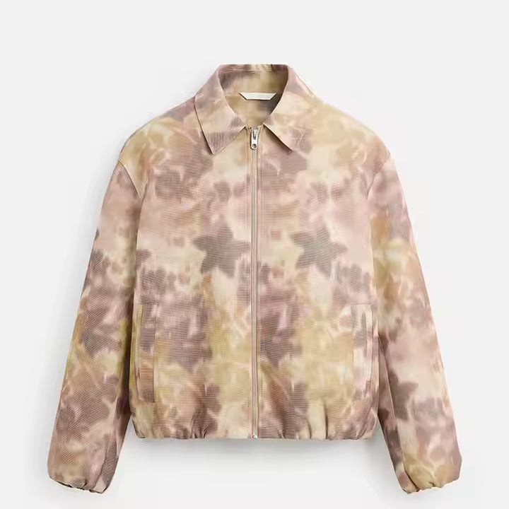 Veste Homme – Style Bomber en Denim et Camouflage avec Motif Etoile